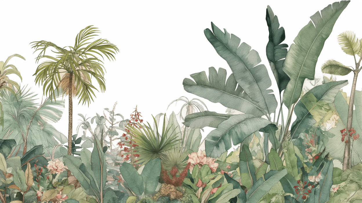 Tropical Mural Wallpaper | Palms and Banana Trees