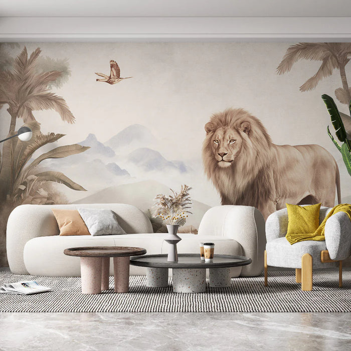 Lion Mural Wallpaper | Jungle