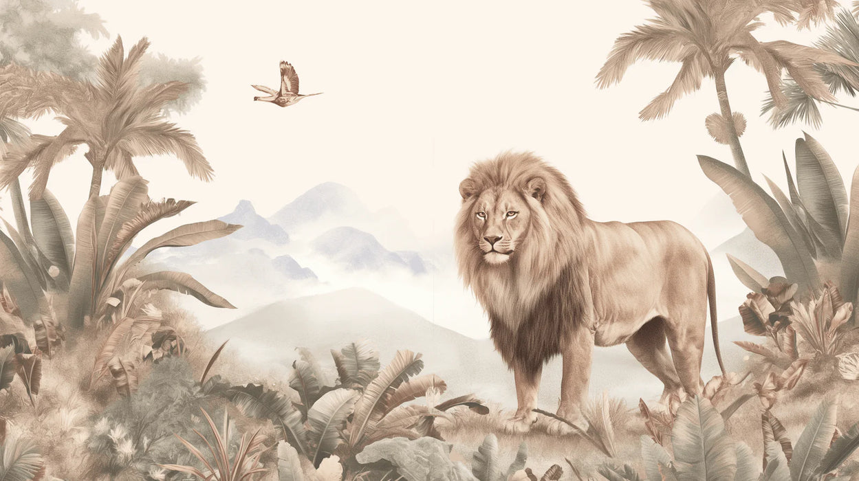 Lion Mural Wallpaper | Jungle