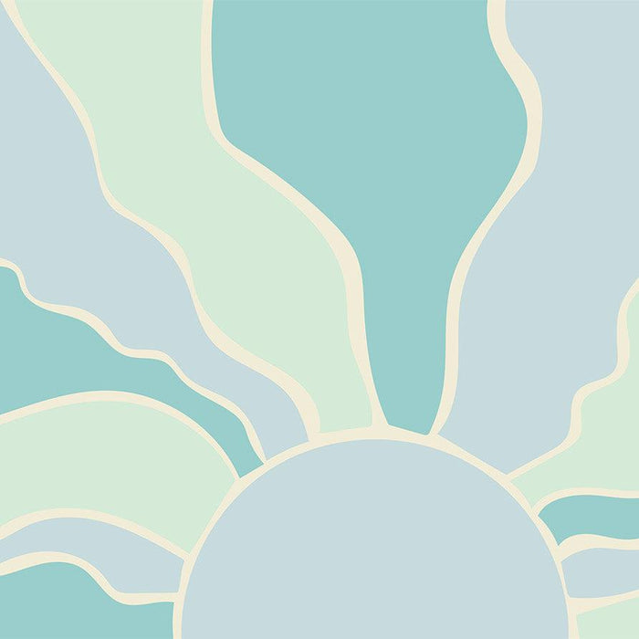 Papier peint coucher de soleil abstrait | Rayon de soleil gris sur fond bleu