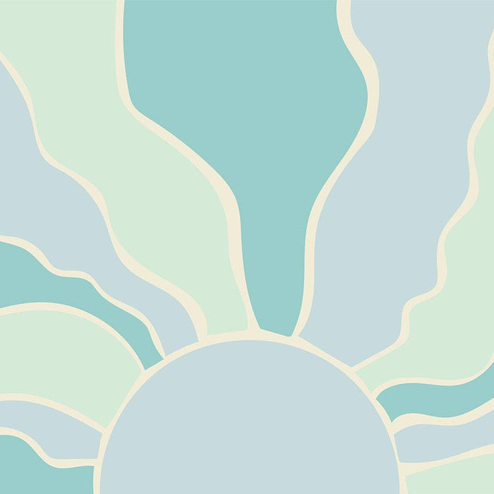 Papier peint coucher de soleil abstrait | Rayon de soleil gris sur fond bleu