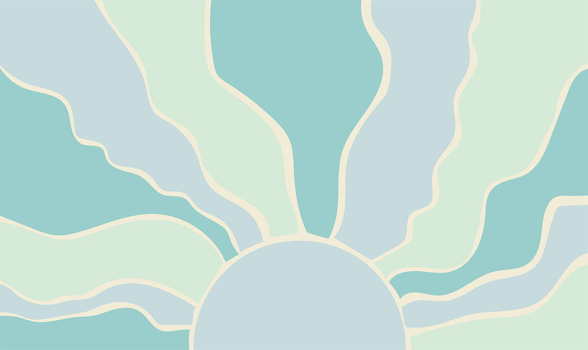 Papier peint coucher de soleil abstrait | Rayon de soleil gris sur fond bleu