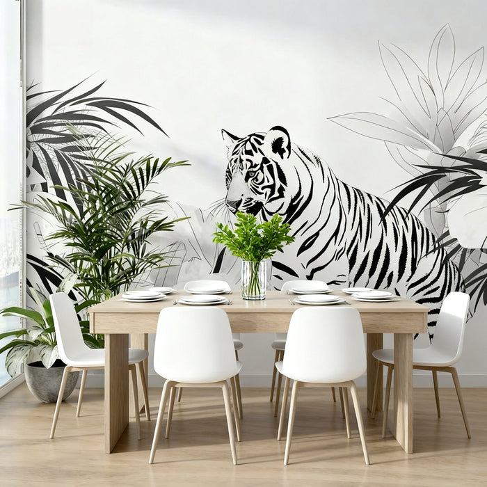 Tiger Wallpaper | Black and White Jungle